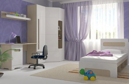 Палермо-3 Ю стол письменный СТ-021 (Шимо светлый / глянцевая Белый)