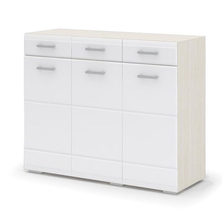 Симба комод 3 ящика детский (Белфорд/Белый глянец)