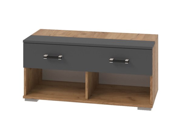 Бостон секция 8 Тумба в прихожую (дуб вотан/антрацит)