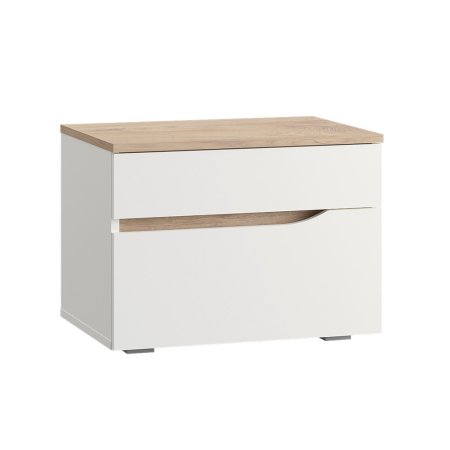 Муссон Тумба прикроватная 16.03 (Белый шагрень / Дуб эндгрейн)