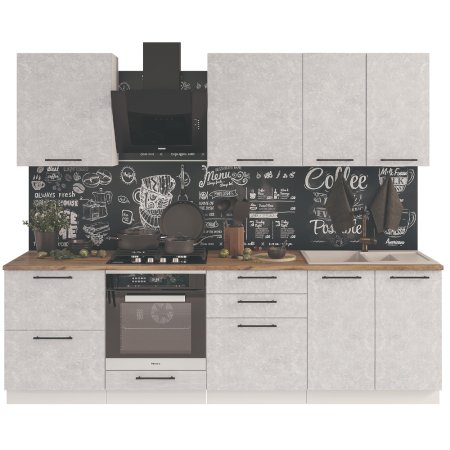 Модульная кухня Нувель (Бетон белый)