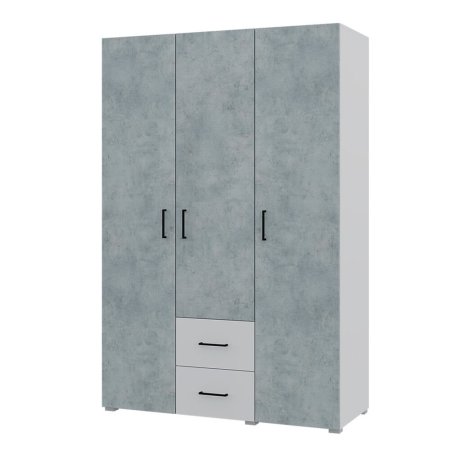 VICTOR шкаф 3 ств c ящиками (Белый/Бетон)