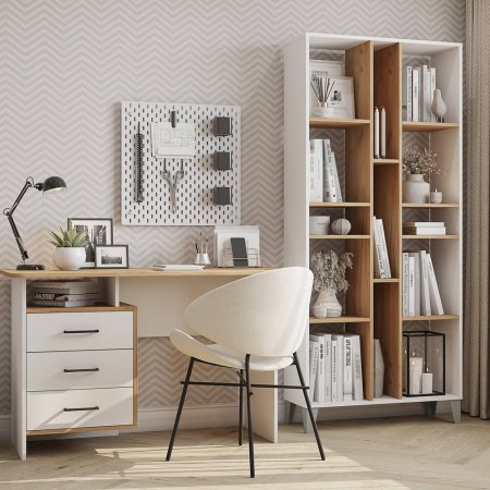 Асти cтеллаж (Крафт золотой/Белый)