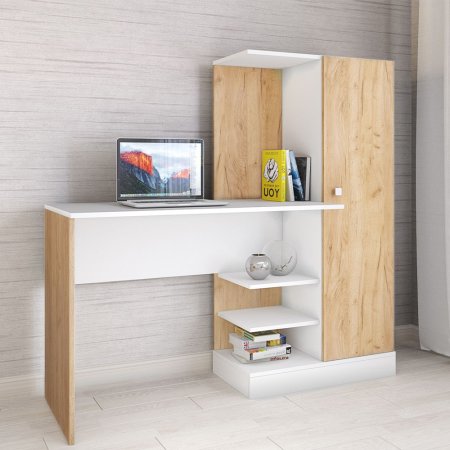 Компьютерный стол Квартет 6 (Крафт золотой/Белый)