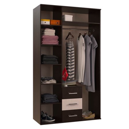 Белла шкаф 3 ств. (Венге/Ясень белый)