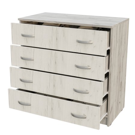 Басса комод КМ 554-М 4 ящика снято с производства (Крафт белый / крафт серый)