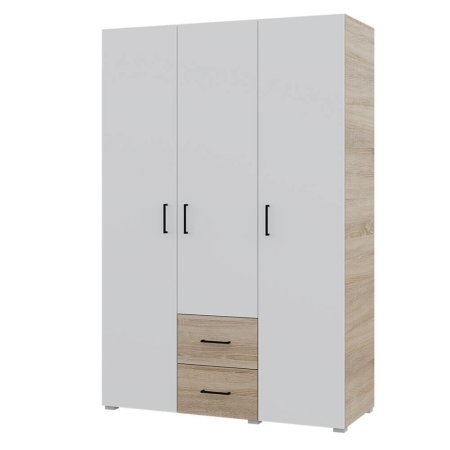 VICTOR шкаф 3 ств c ящиками (Сонома/Белый)