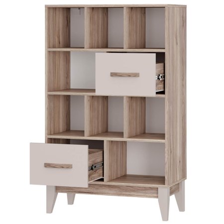 Скандика стеллаж С-04 (дуб смоки/кашемир)