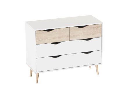Соната комод 80 (Белый фон / Дуб Сонома)