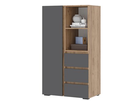 Хелен шкаф ШК 03 (Дуб крафт золотой/Графит)