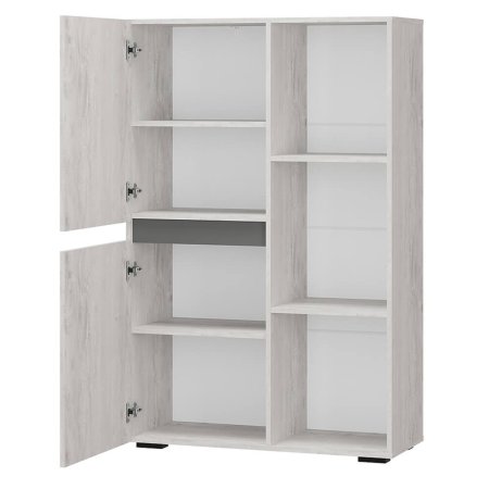 Мрия шкаф стеллаж ШК-16 (Бетон пайн светлый/графит)