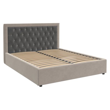 Мартина кровать 160х200 + металлокаркас + подъемный механизм (Бежевый/Холодный серый)