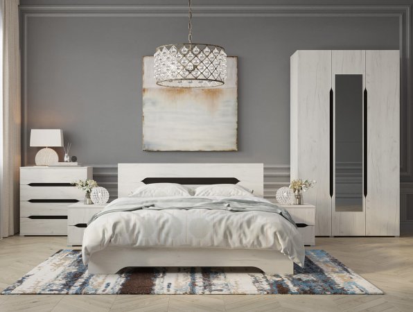 Вега комод 800 (Дуб крафт белый)