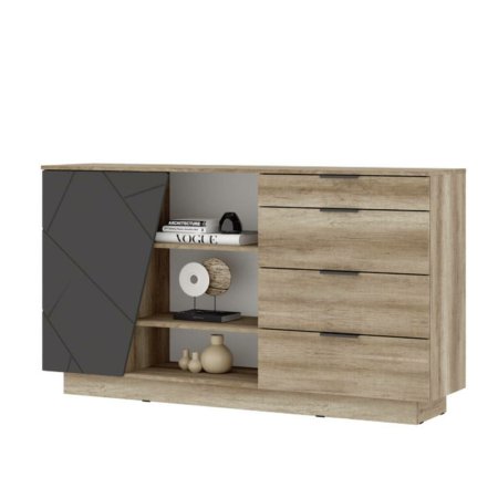 Гостиная Даллас комплект 1 (дуб каньон/софт графит)