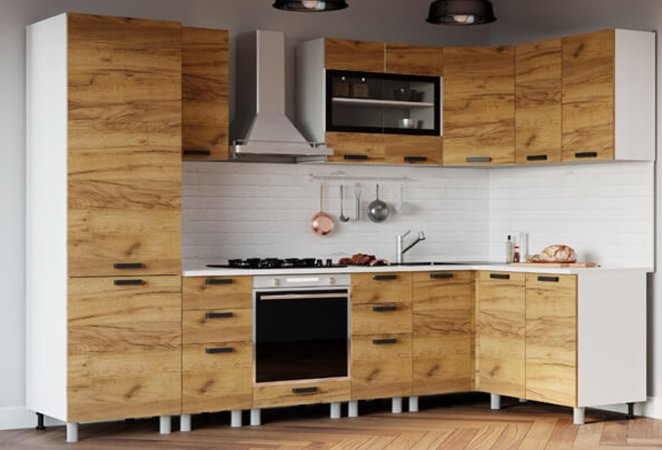 Модульная кухня Крафт (белый/крафт)