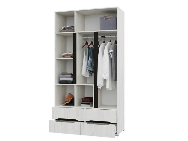 Вега шкаф 3 ств без зеркала и без ящиков (Дуб крафт белый)