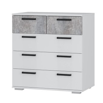 Комод Стандарт №5 NEW (Белый / Цемент светлый)