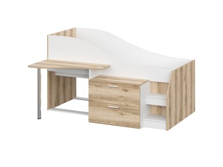 Геометрия-3 кровать-чердак ЦРК.ГМТ.03 (Делано светлый/белый)