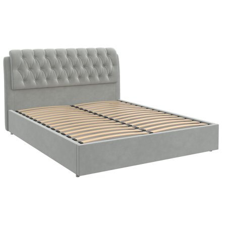 кровать Белиста 160х200 + металлокаркас + подъемный механизм (Светло-серый)