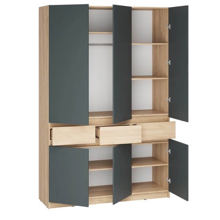 Стоуби шкаф ШК-1500 (дуб крафт золотой/серый графит)