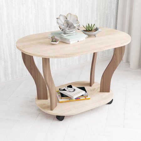 Стол журнальный Консул 3 в гостиную (Шимо темный/Сонома)