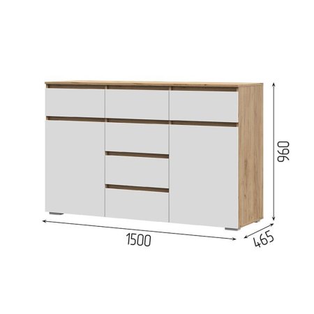 Хелен комод КМ 05 Комод 6 ящиков (Крафт золотой/Белый)