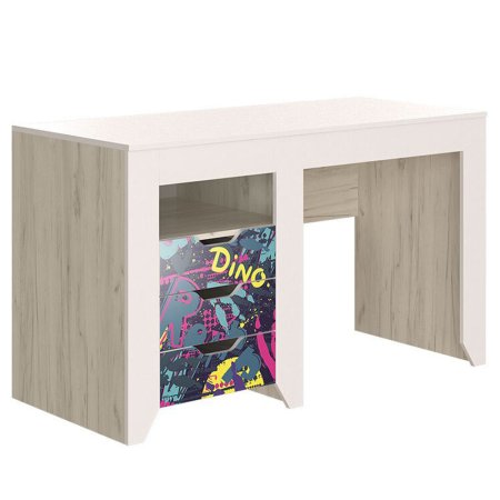 Буква Стол письменный детский (Крафт белый/ Фотопечать Дино)