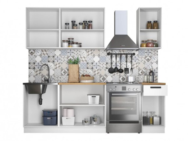 Кухня Ника Нео 1,8м (Ателье светлый/Белый)