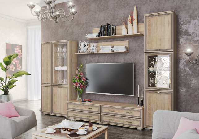 Ливорно Тумба для ТВ-техники ЛТ-1 (Дуб сонома)