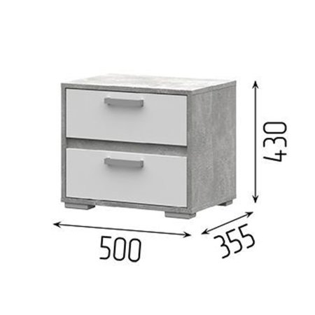 Денвер ТБ 01 Тумба прикроватная (ателье светлый/ белый шагрень)