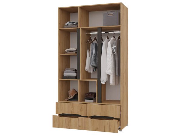 Вега шкаф 3 ств без зеркала и без ящиков (Дуб крафт золотой)