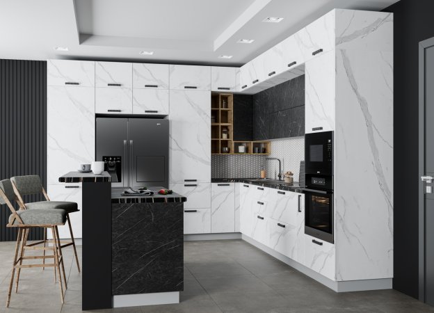 Модульная кухня Ройс (Мрамор Арктик)