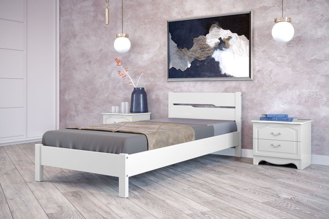 Вероника-5 кровать 90х200 + металлокаркас + комплект ножек (Белый античный)