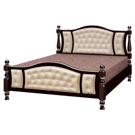 Жасмин кровать 140х200 + металлокаркас + ножки (Орех темный)