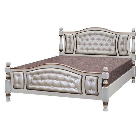 Жасмин кровать 160х200 + металлокаркас + ножки (Дуб молочный)