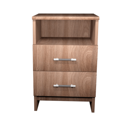 Тумба прикроватная №2 (2 ящика) (новые нап) (Шимо темный)