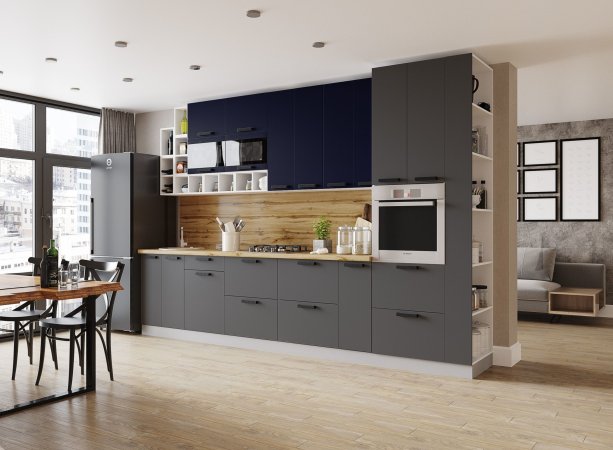 Модульная кухня Осло (Карбон вулкан)