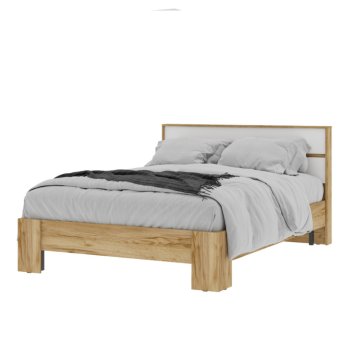 Хелен кровать КР 02 140х200 с ламелями (Крафт золотой/Белый)