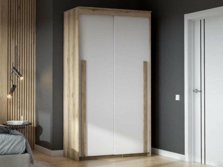 Ванкувер-1 шкаф-купе 2 ств (Делано светлый/белый)