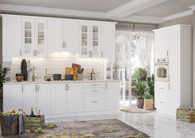 Модульная кухня Лондон (Дуб белый)