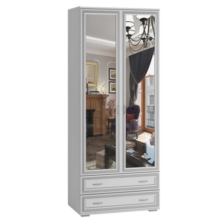 Ливорно шкаф 2 ств. с зеркалом ЛШ-23 (Анкор светлый)