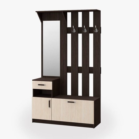 Машенька прихожая 1200 вешалка с зеркалом (Венге/Белфорд)