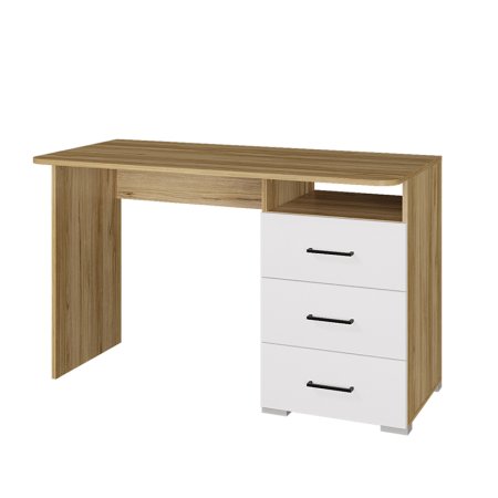 Ненси стол 1200/3 ящика с ручками (Дуб золотой/Белый)