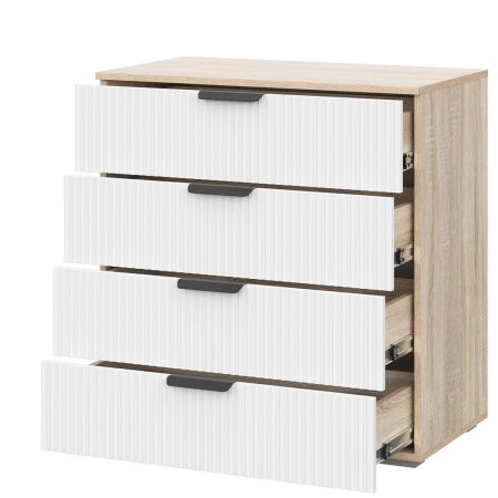 Норд комод КМ03-800 (дуб сонома/Норд Line софт пломбир)