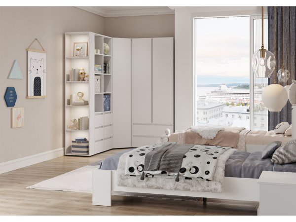 Хелен кровать КР 01 90х200 с ламелями (Белый)