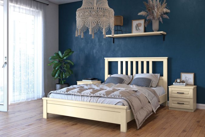 Лаура кровать 160х200 + металлокаркас + ножки (Слоновая кость)