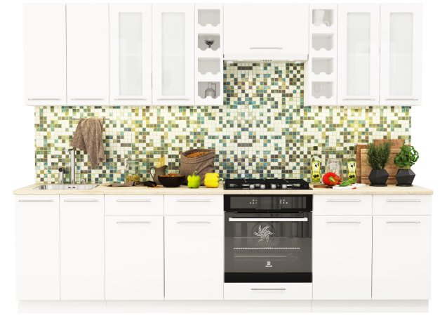 Модульная кухня Олива металлик (Металлик белый)