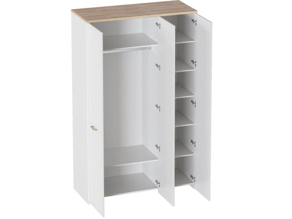 Гавана шкаф 3 дверный (Дуб натуральный светлый / Белый матовый)