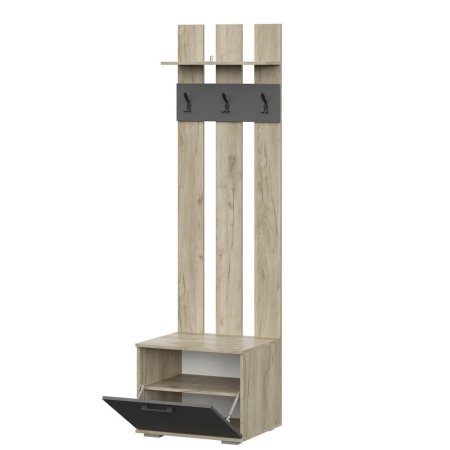 Бостон вешалка ВШ-2 (дуб крафт серый/серый графит)