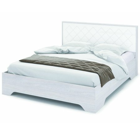 Сальма Кровать КР 023 140х200 с ортопедическим основанием (ясень анкор/Белый глянец) снято с производства